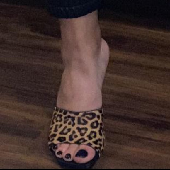 Express Square Toe Haircalf Heeled Sandals - Picture 3 of 9